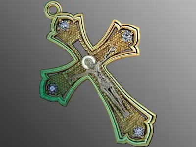 Pendant od 6 cross 3D print model