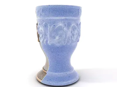 Ornate Bronze Goblet model pack Low-poly 3D model