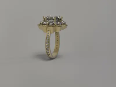  Luxury brilliant flower ring 3d model 3D print model