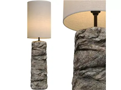 Stone Wabi-Sabi Sculptural Design Japanese style Floor Lamp 3D model