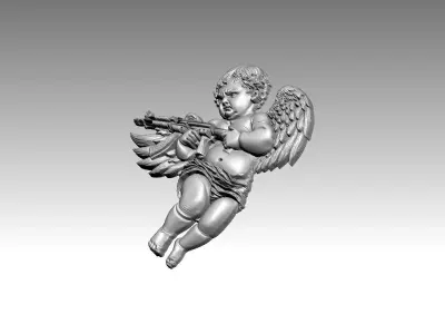 Angel relief pendant 3D print model