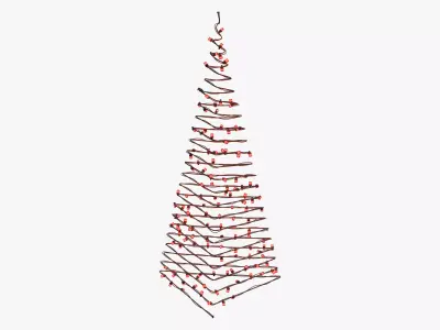Wire Christmas Tree with LED Lights M1 3D model