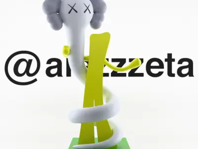  Kaws Born To Bend Textured Low-poly 3D model