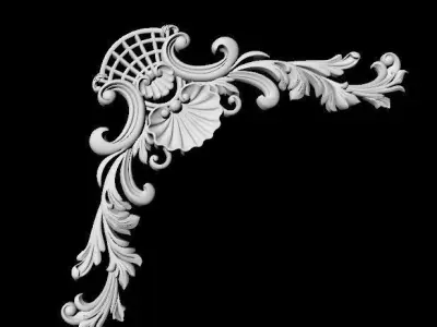 Central decor ornament for furniture 3D model 869