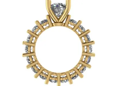 solitaire full eternity Diamond ring  3D print model