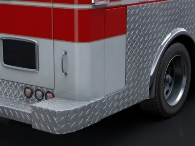 Ambulance Box Truck Rigged C4D Low-poly 3D model