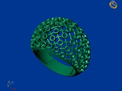 Women Stone Rings Diamond 3D print model 2