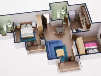 3D Floor Plan Model 27 3D model