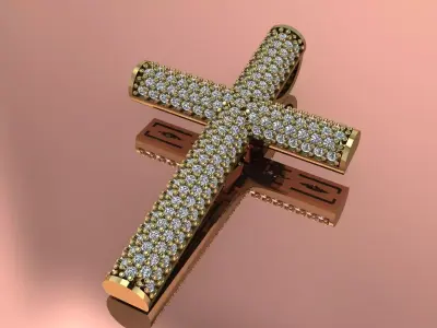 Cross Elegant Brand Jewelry Gold 3D print model