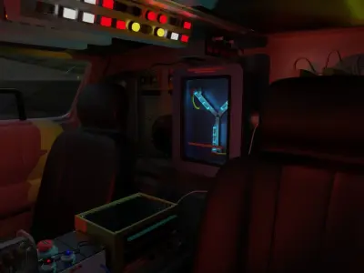 Delorean BTTF and BTTF II Rigged 3D model