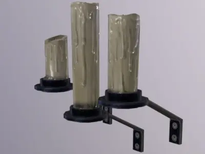 Church OBJ Candles Low-poly 3D model