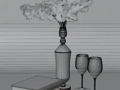 Decor Set rustic Low-poly 3D model