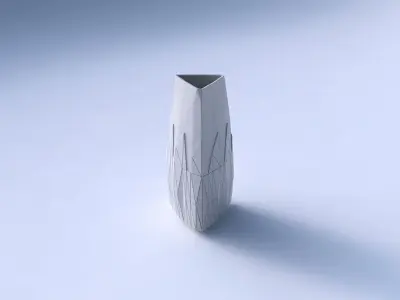 Vase triangle with partial random triangle plates 3D print model