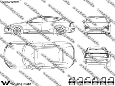 Polestar 5 2026 blueprint Texture