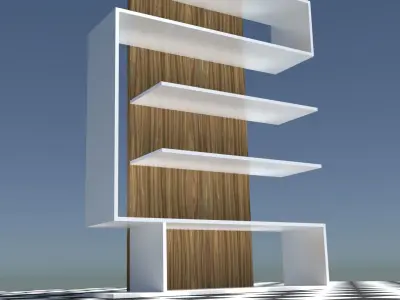 Decorative Bookshelf Free low-poly 3D model