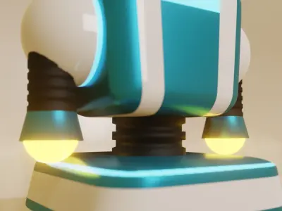 Simple Lowpoly The cute blue robot without rigging Free 3D print model