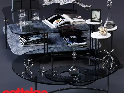 Cattelan Italia Coffee Tables Set 01 Low-poly 3D model