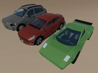 Low Poly Vehicles Low-poly 3D model purchase