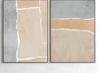 Plaster Two Photo Frame 120 Low-poly 3D model