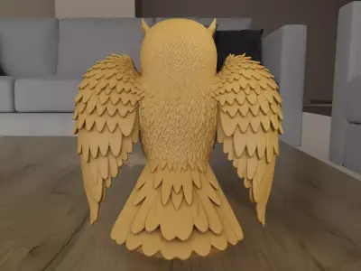 Majestic Owl Statue STL File for 3D Printing Home Decor 3D print model