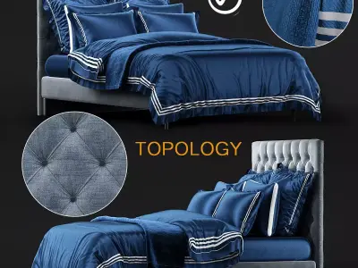 Restoration Hardware Bed Covers and Pillowcases 3d model 3D model