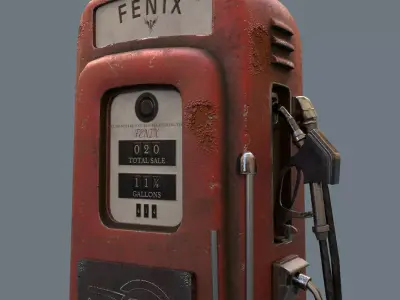 Gas Pump Low Poly Low-poly 3D model