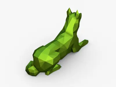 Husky  lying down 3D print model