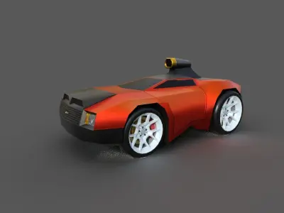 SALAMANDER CAR Low-poly 3D model