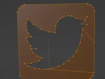 Twitter 3D Logo Low-poly 3D model