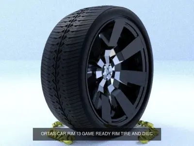ORTAS CAR RIM 11-12-13-14-15 GAME READY RIM TIRE AND DISC 3D Model Pack