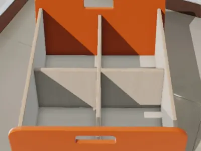 Double Storage Unit Orange Low-poly 3D model