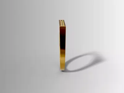 Minimalist Bar Diamond Ring 3D print model