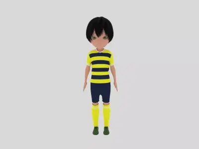 Soccer - Football  Player Low-poly 3D model 2