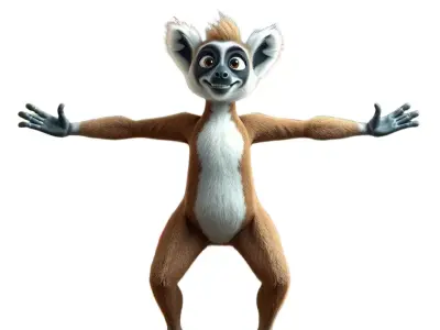 Playful Lemur Character model pack Low-poly 3D model