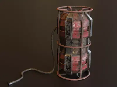 Old Sci-Fi Canister Free low-poly 3D model