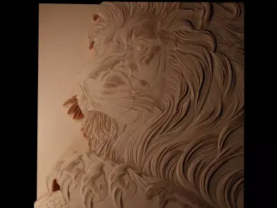 Lion CNC 3d Print High Relief Sand Casting 3D print model
