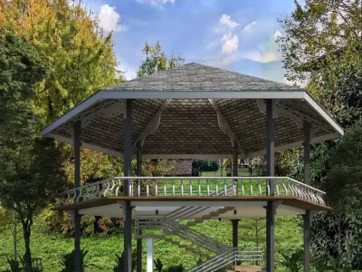 GAZEBO in middle of park 3D model