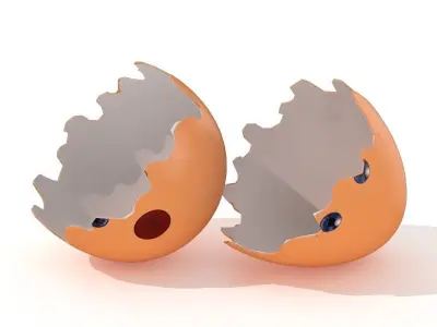 Egg Cracked Emoji N018 Low-poly 3D model