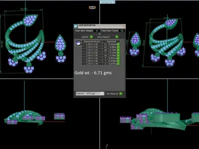 Pendant Earrings combo - 1175 3D print model
