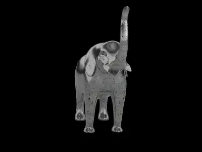 Metal Elephant Figurine Low-poly 3D model