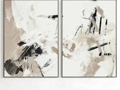 Plaster Two Photo Frame 260 Low-poly 3D model
