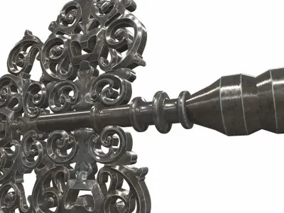 Skeleton ornamental key 6 3D model