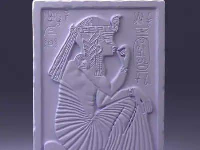 000380 Ancient Egyptian Bas-Relief Wall Panel 3D model