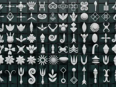 200 ARCHITECTURAL kit bash 3D model decoration ornaments 3D model