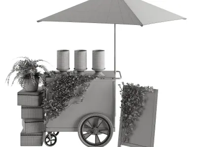 ice cream cart 3D model