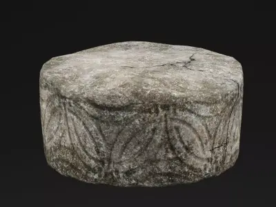 Greek Column Drum  Low-poly 3D model