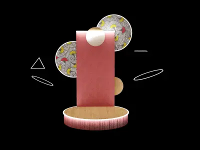 3D elegant oriental vertical expositor podium product placement Low-poly 3D model