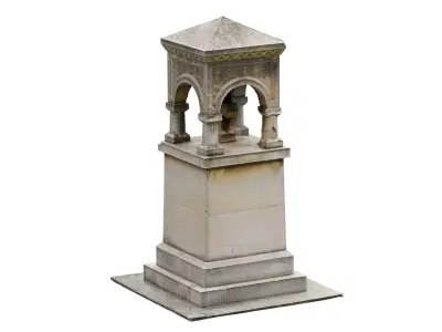 Stone Cross Monument Scan Low-poly 3D model