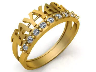 Stylish Names Diamond Ring 3d Printable model 3D print model