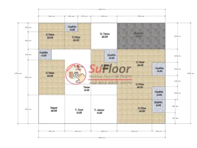 House 14x11m code 664 - Sketchup 3D model 3D model 3D model